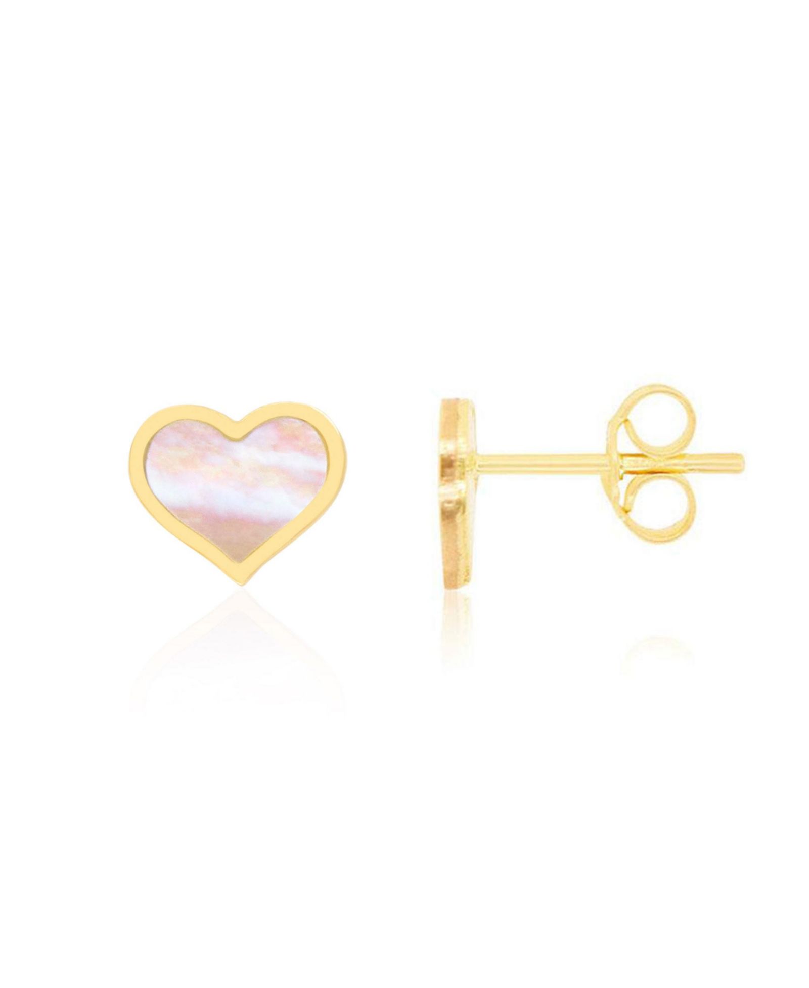 The Lovery Mother of Pearl Heart Stud Earrings