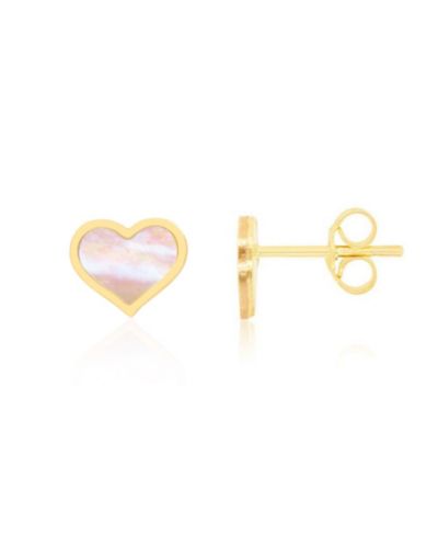 The Lovery Mother of Pearl Heart Stud Earrings серьги-гвоздики