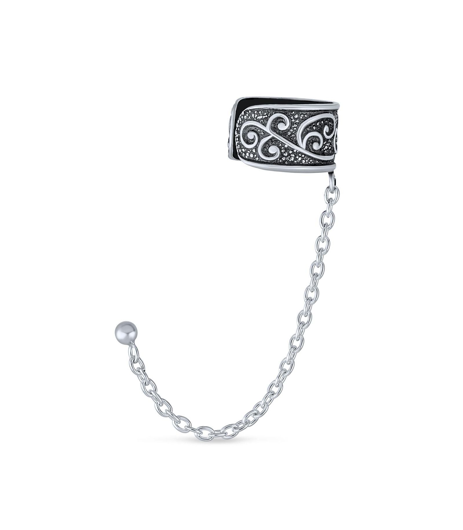 Bling Jewelry Серьги-гвоздики с винтовым узором из Oxidized.925 Sterling