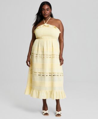 And Now This Trendy Plus Size Cotton Lace Maxi Dress, Exclusively at Macy's