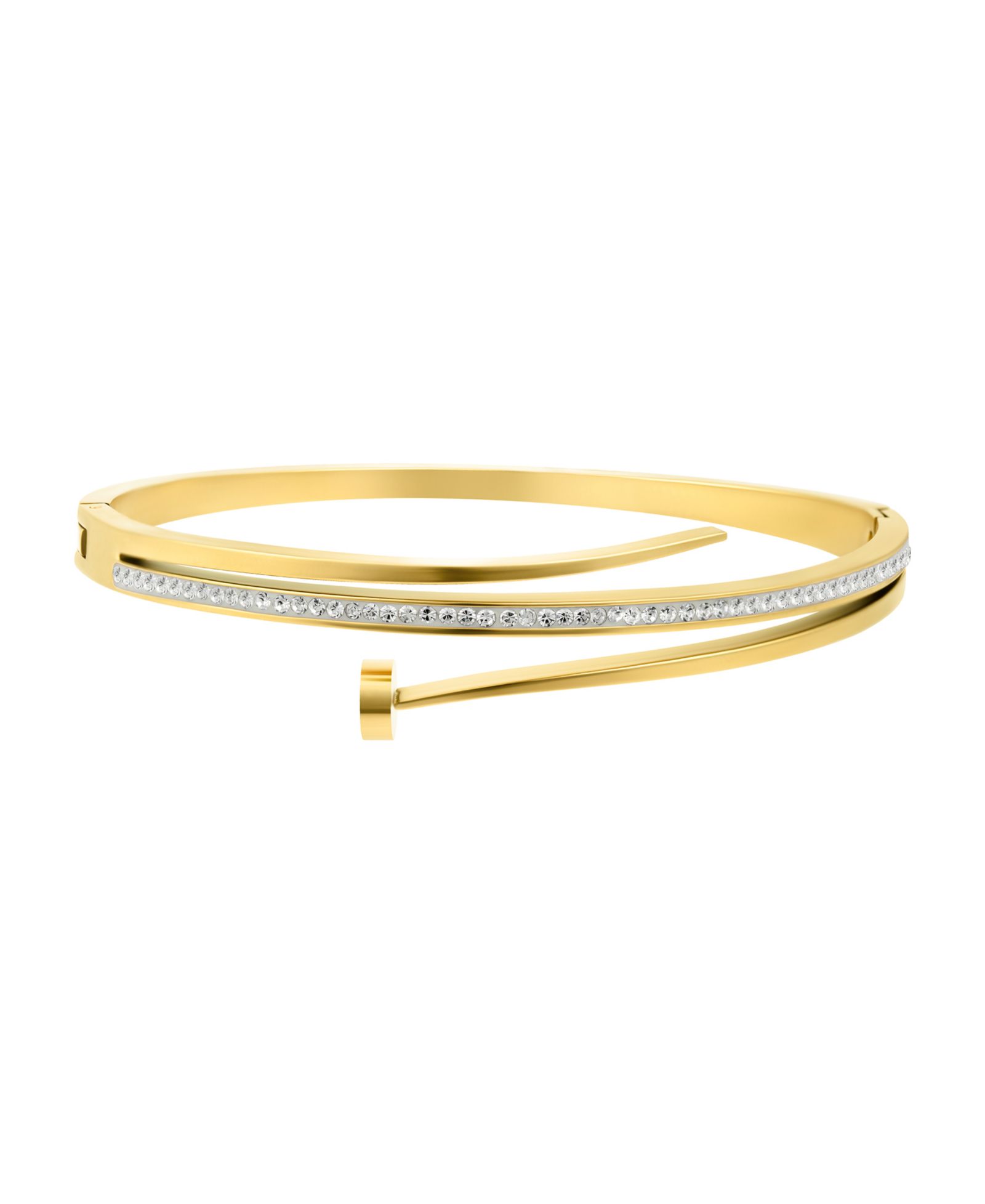 ADORNIA Tarnish Resistant Gold Pave Nail Bangle Bracelet