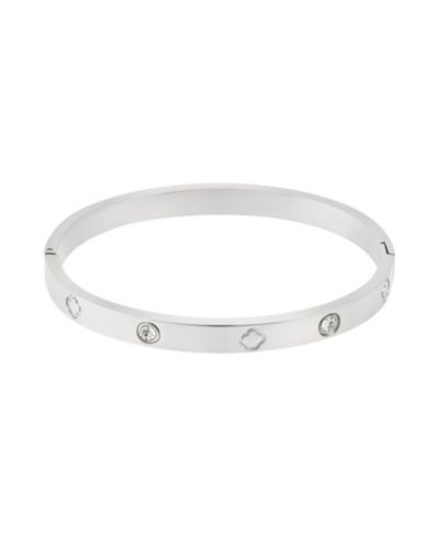 Браслет-бэнгл ADORNIA Tarnish Resistant Cubic Zirconia and Clover