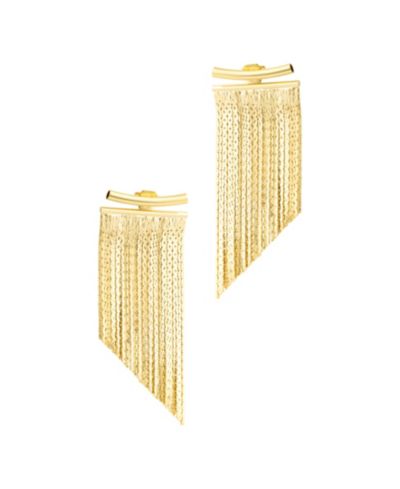 ADORNIA Gold Fringe Jacket Earrings