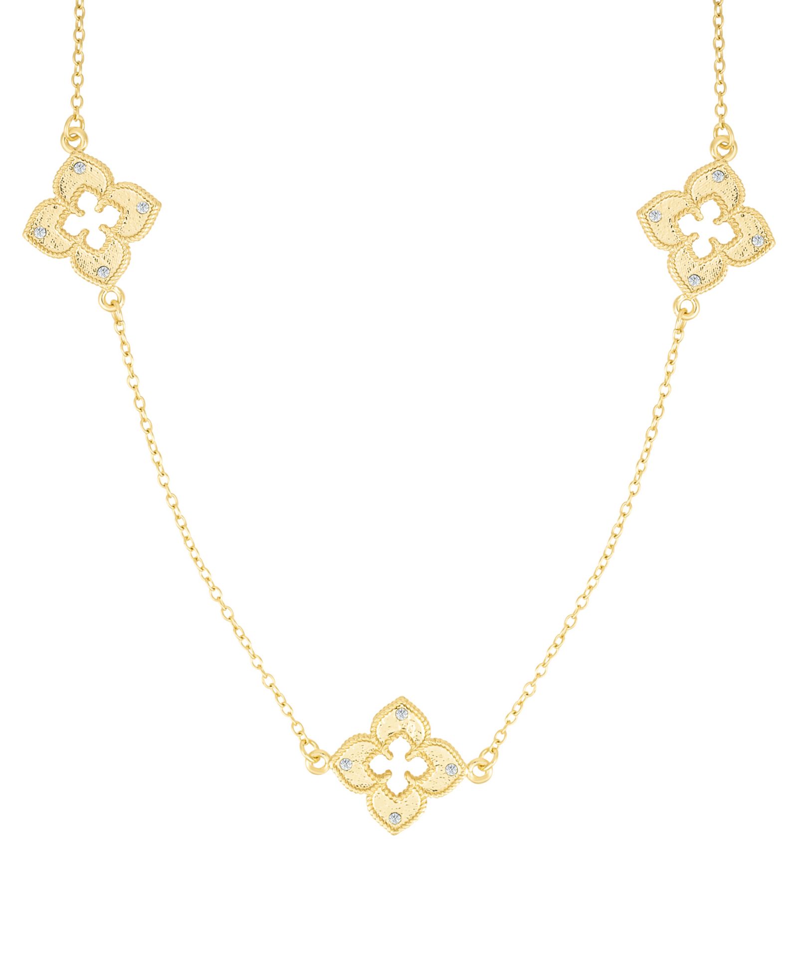 Ожерелье ADORNIA Gold Clover 36" Station