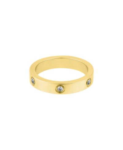 ADORNIA Tarnish Resistant Cubic Zirconia Pave Eternity Band Ring