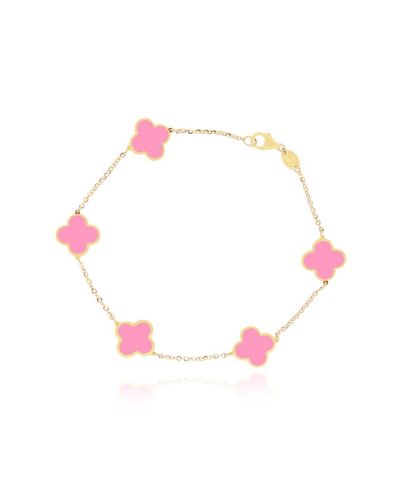 The Lovery Bubblegum Clover Bracelet