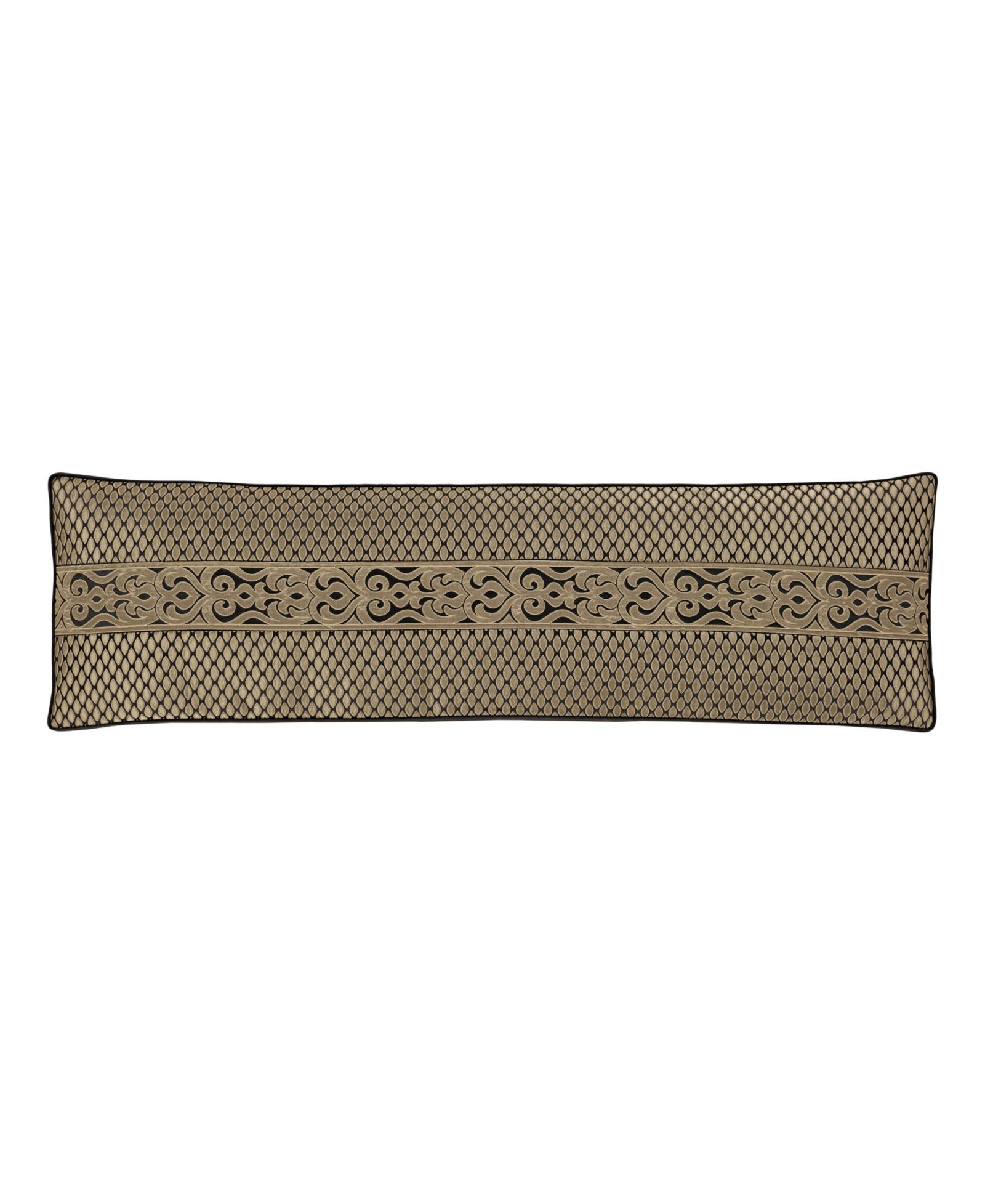 J Queen New York Bolero Black Bolster Decorative Pillow, 15" x 52"