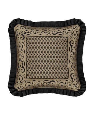 J Queen New York Bolero Black Embellished Decorative Pillow, 20" x 20"