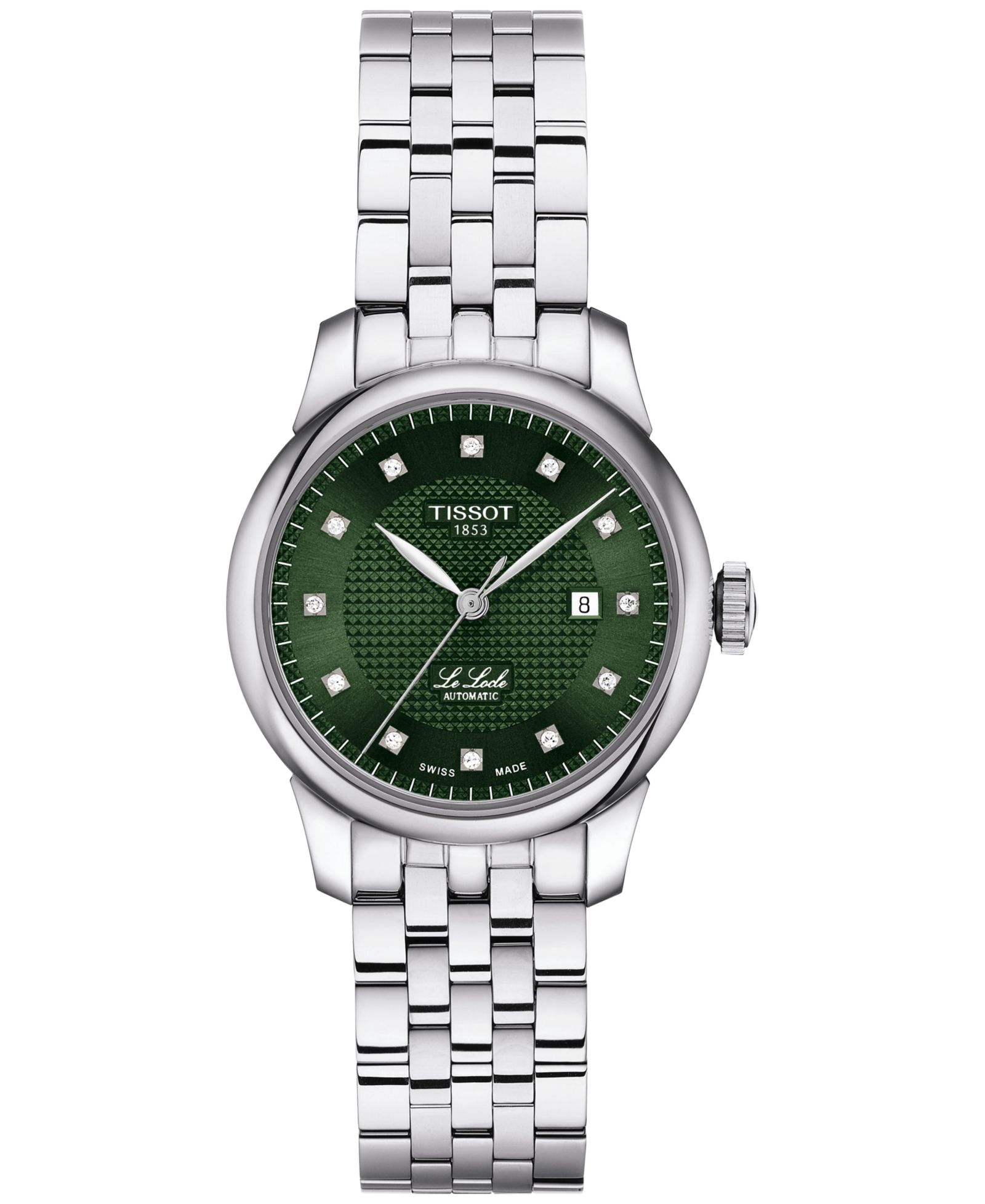 Tissot Women's Swiss Automatic Le Locle Lady Diamond (1/20 ct. t.w.) Stainless Steel Bracelet Watch 29mm