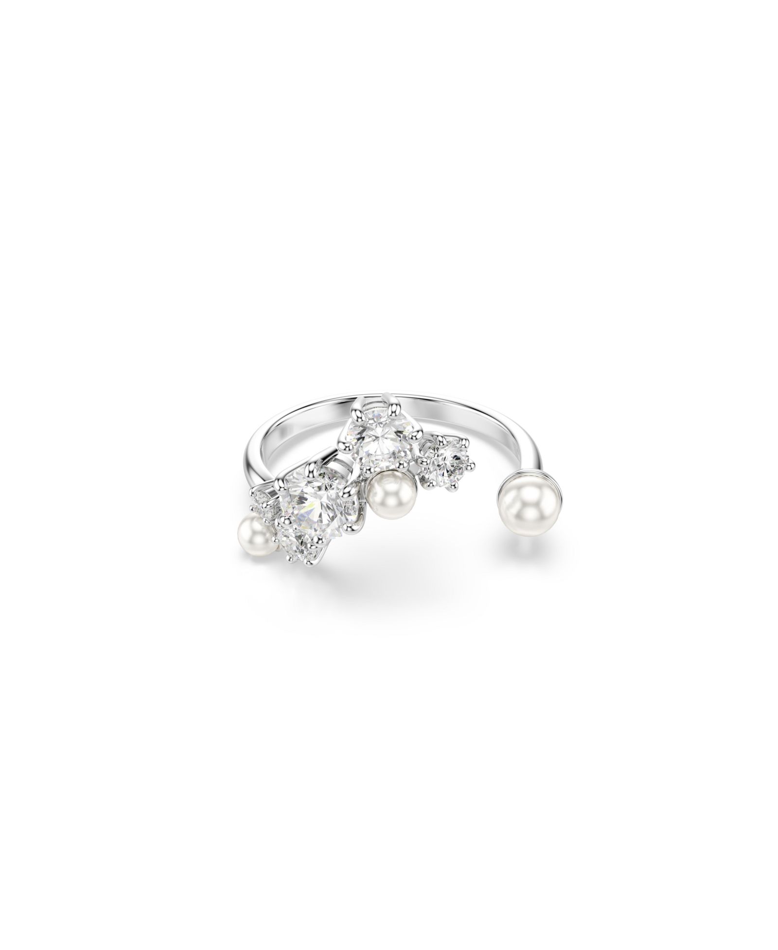 Кольцо Swarovski Crystal с культивированным жемчугом, круглой огранки
