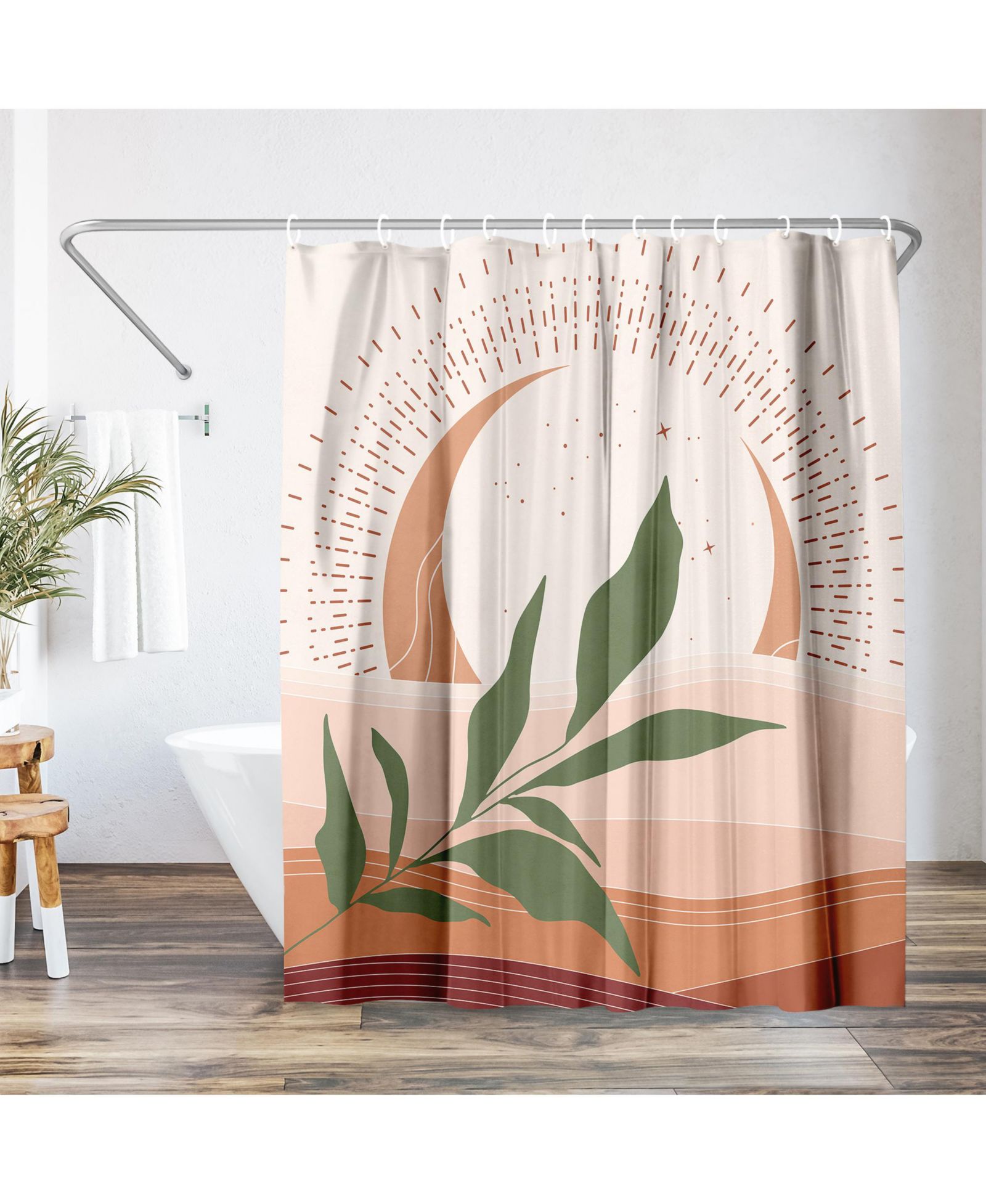 Americanflat Boho Desert Water-Resistant Bath Curtain, 71x74