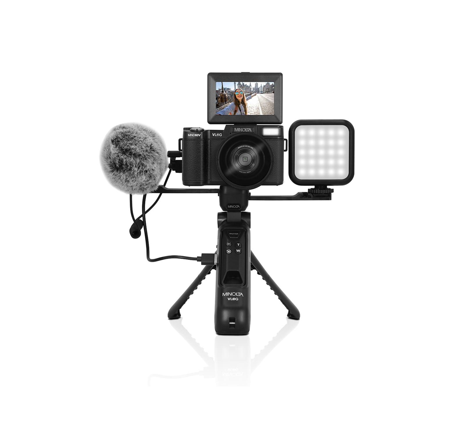 Minolta MND60V Камера для влогинга и создания контента, 64MP 4K60FPS Ultra HD Auto Focus