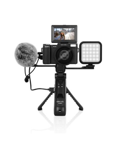 Minolta MND60V Камера для влогинга и создания контента, 64MP 4K60FPS Ultra HD Auto Focus