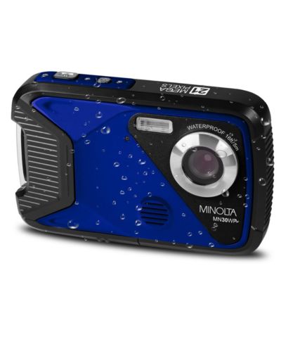 Цифровая водонепроницаемая камера Minolta MN30WP 21MP Full HD с сенсорным LCD-экраном 2.8", синий