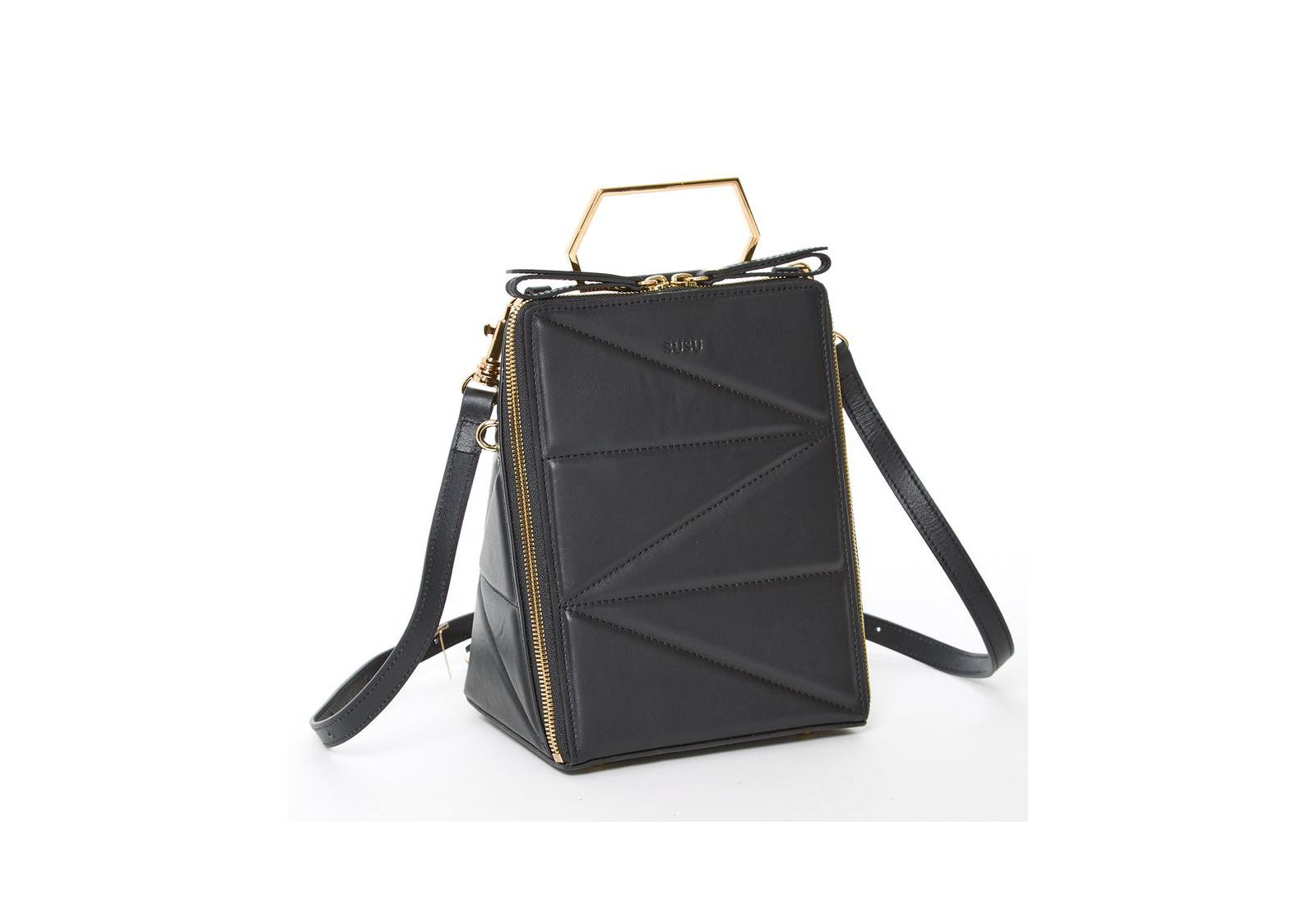 SUSU Black Leather Backpack Purse for Women Convertible Crossbody Bag, Classic Top Handle Handbag Stylish Quite Luxury Everyday Bag