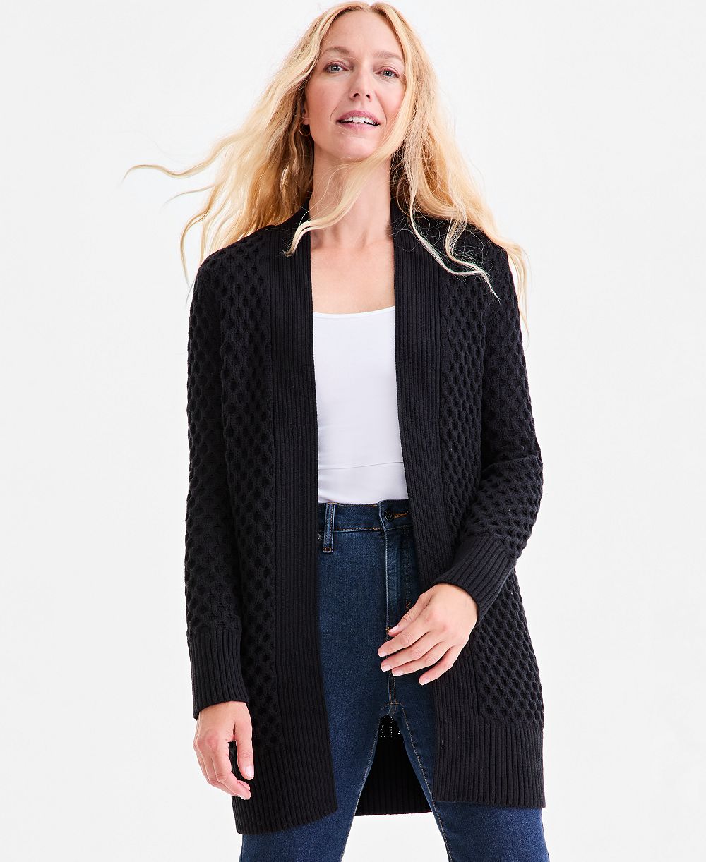 Style & Co Women's Open Front Stitch Cardigan Sweater, Macy's Exclusive