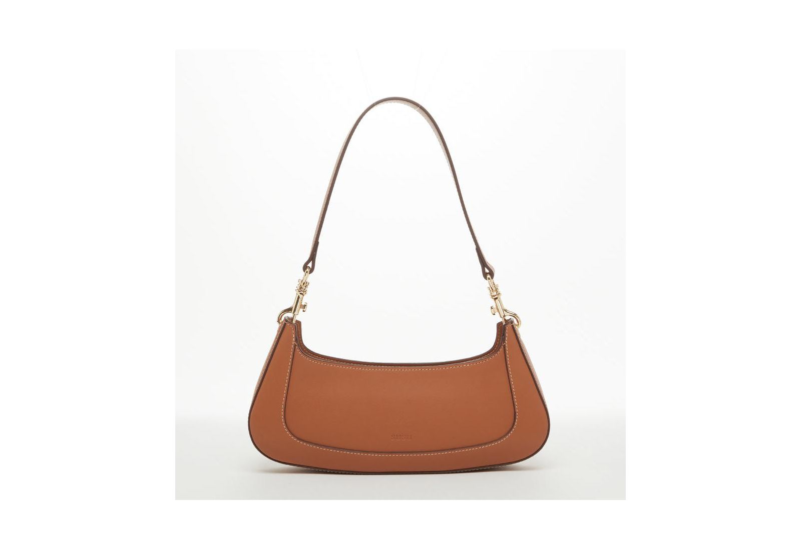 Leather Baguette Bag Brown Purse 90s Small  Shoulder Bag Y2K  Underarm Bag Trendy Handbag
