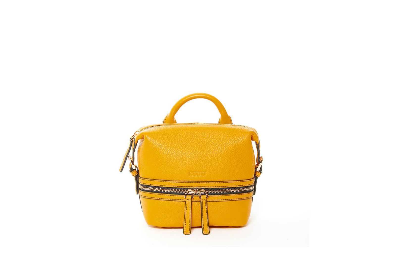 SUSU Yellow Leather Backpack Purse Convertible Medium Crossbody Bag for Women with Front and Back Pockets
