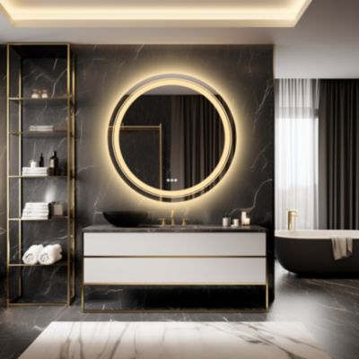 Круглое светодиодное зеркало LUVODI 24", настенное, с антизапотеванием
