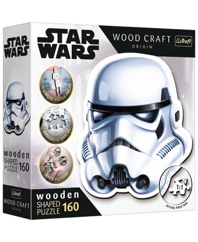 Trefl Wood Craft Star Wars Stormtrooper's Helmet 160-Piece Wooden Puzzle, Ages 9+