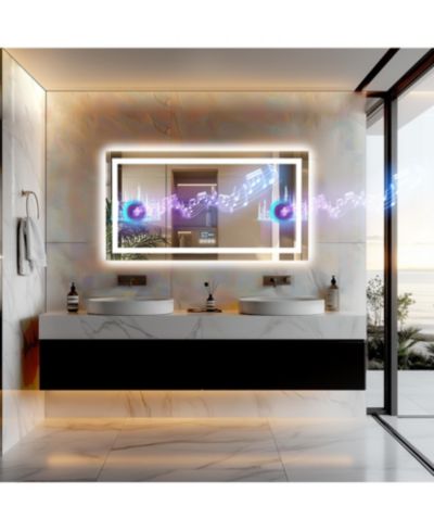 Зеркало для ванной LUVODI Rectangle LED Lighted с Bluetooth Speaker