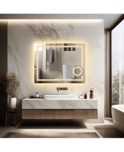 Настенное зеркало для ванной LUVODI 23.6 x 31.5 In с LED подсветкой и 3X увеличением