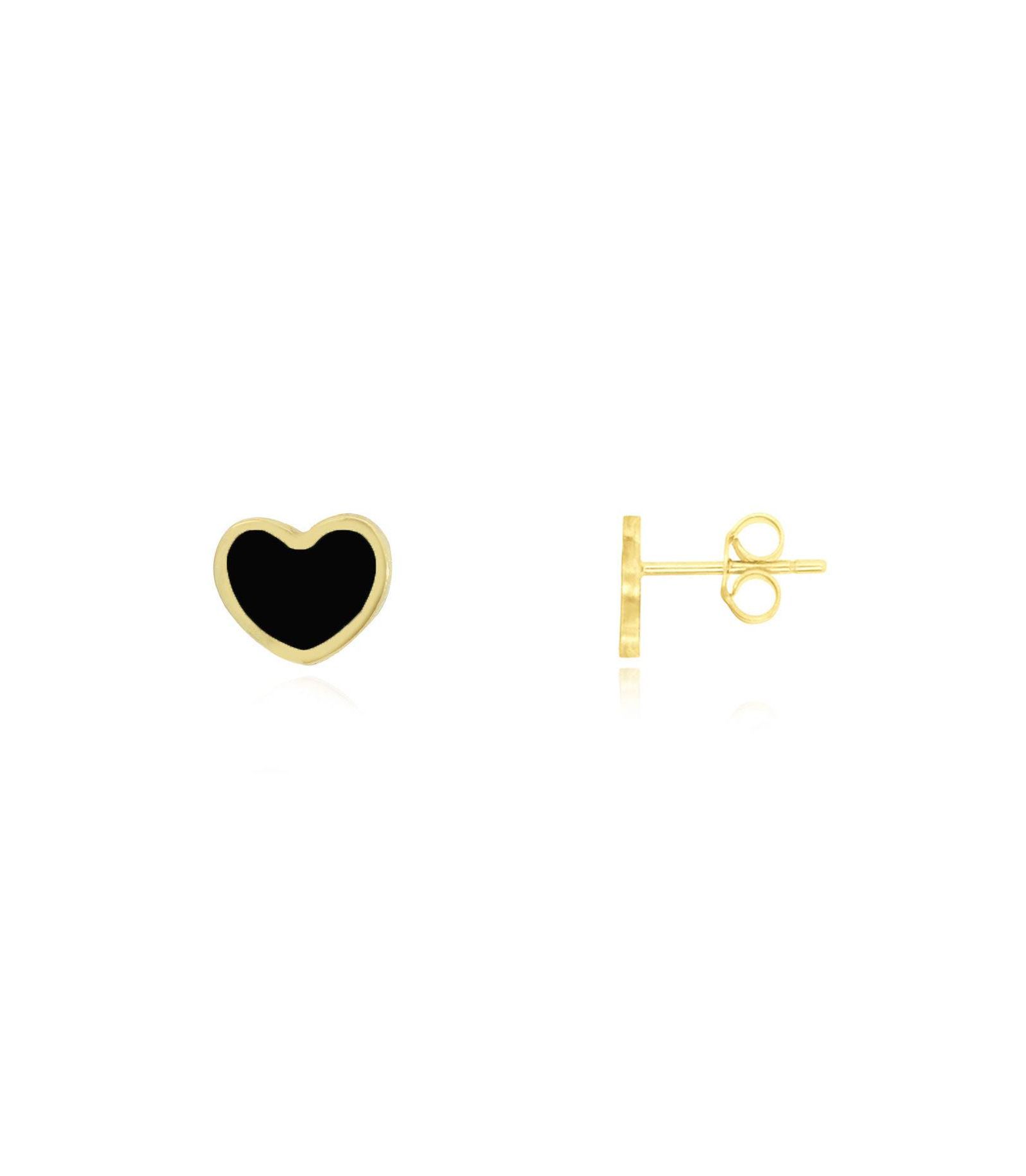 The Lovery Mini Onyx Heart Stud Earrings
