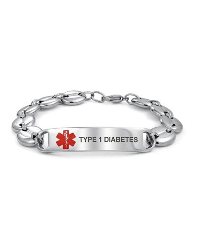 Bling Jewelry Type 2 Diabetes Medical ID Bracelet Marina Anchor Link Stainless Steel 8.5"