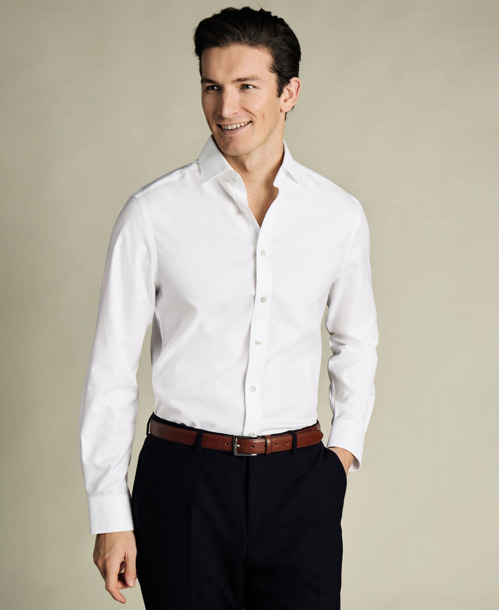 Рубашка Charles Tyrwhitt Men's Slim-Fit Twill Dress Shirt