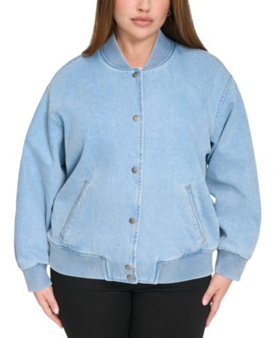 Levi's® Plus Size Varsity Cotton Denim Bomber Jacket