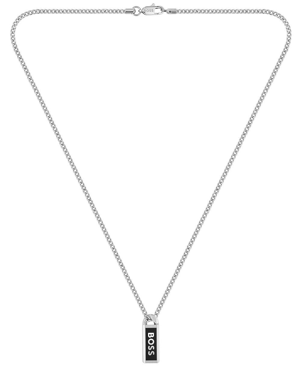 Hugo Boss Men's Kassy Emblem Stainless Steel Pendant Necklace