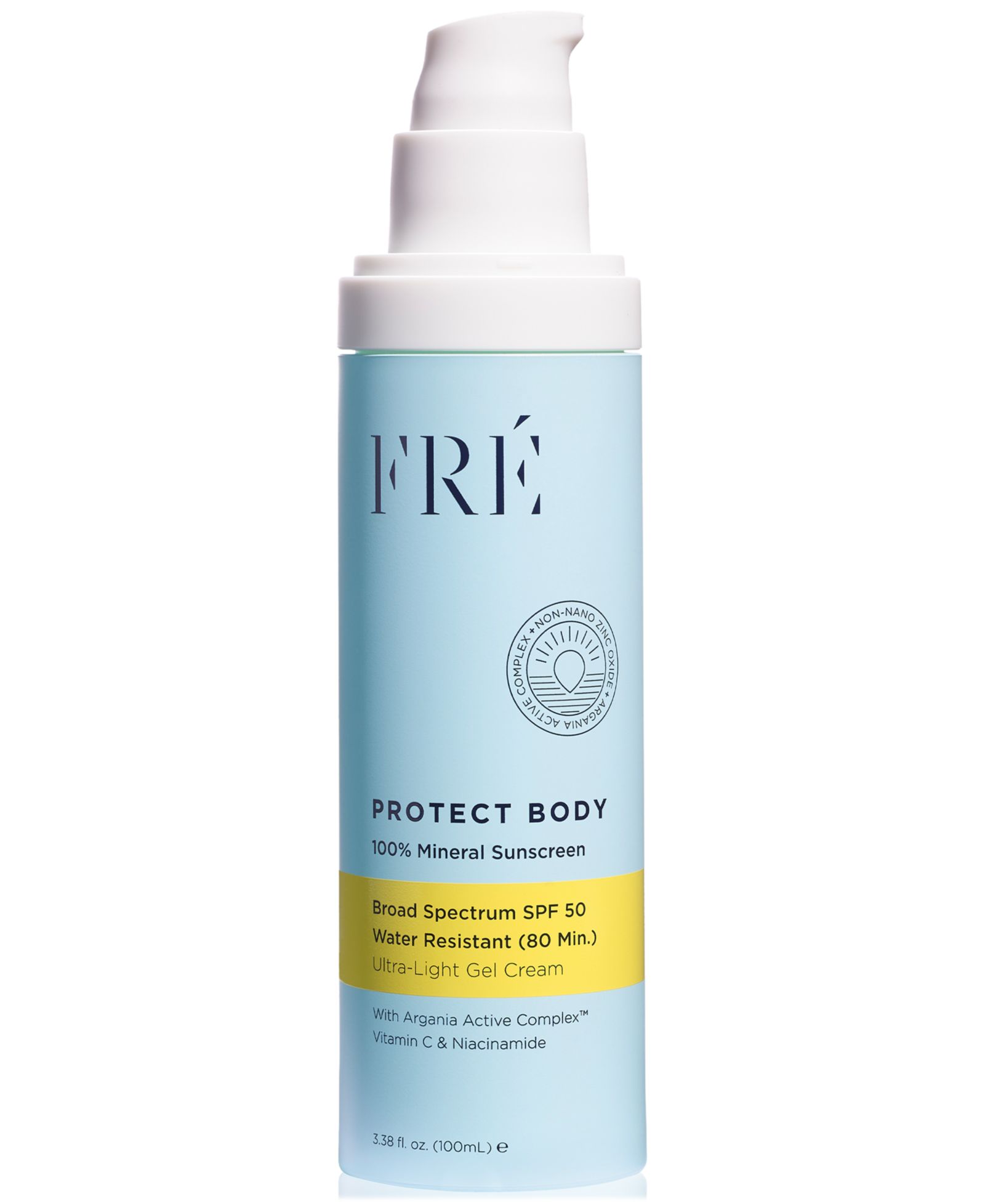FRE PROTECT BODY 100% Mineral Sunscreen SPF 50, 3.38 oz.