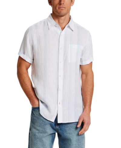 Рубашка Weatherproof Vintage Men's Regular-Fit Button-Down 100% Linen Stripe