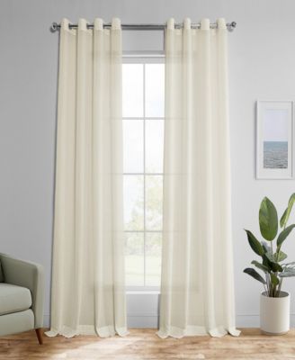 Half Price Drapes Grommet Textured Faux Linen Sheer Curtain