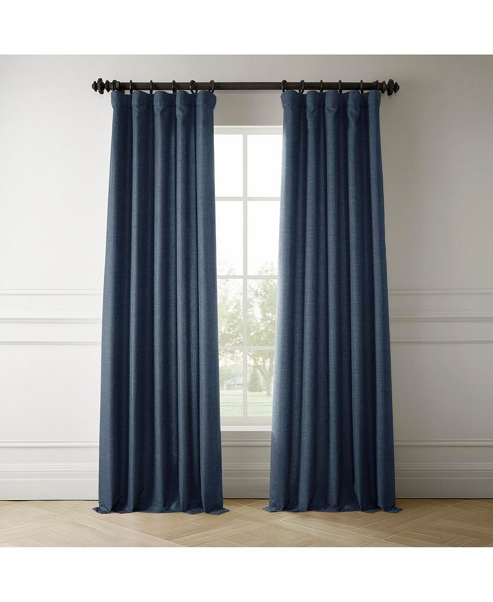Half Price Drapes шторы Sergeants Blue faux linen