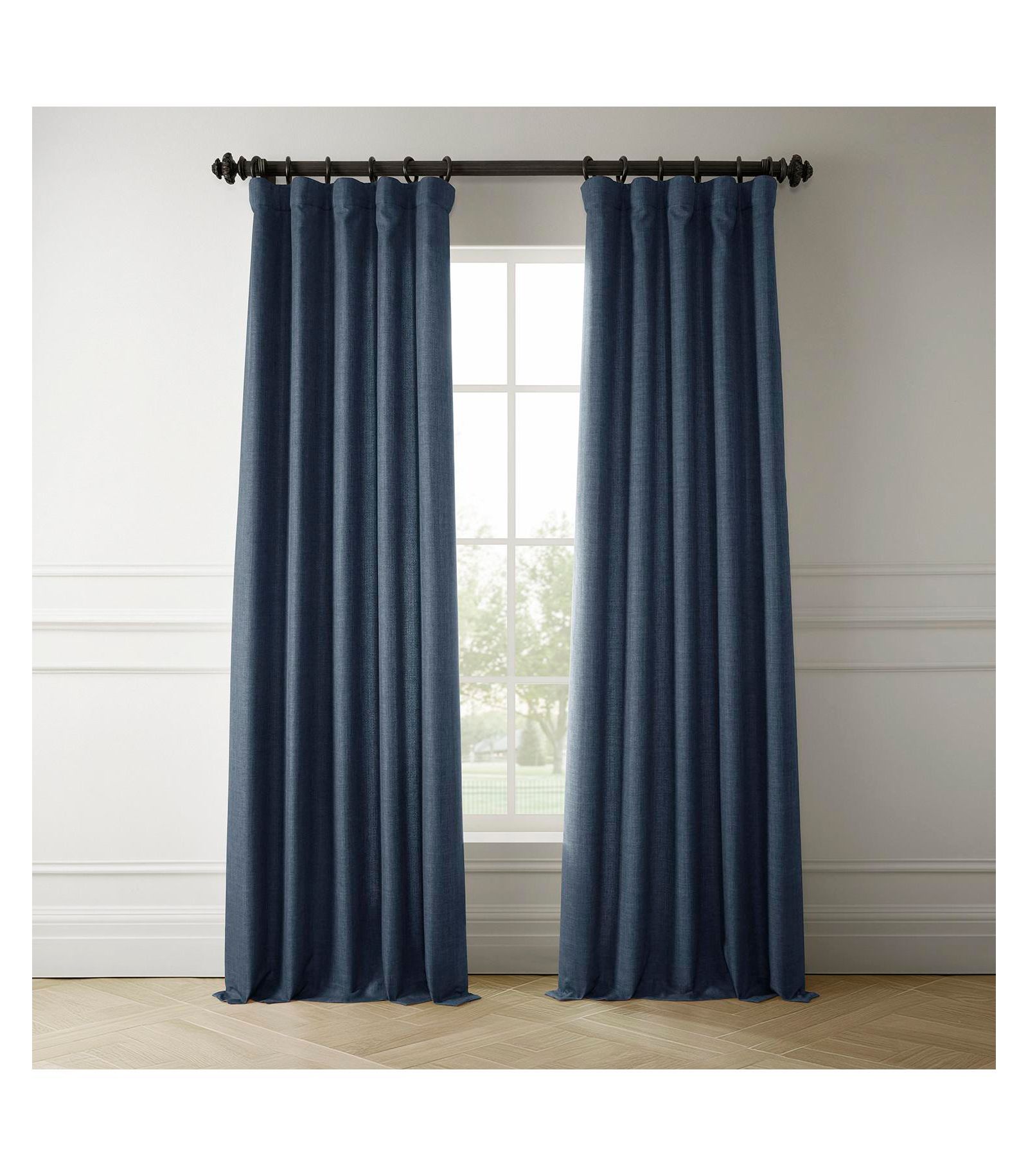 Half Price Drapes Шторы из итальянского искусственного льна, светонепроницаемые
