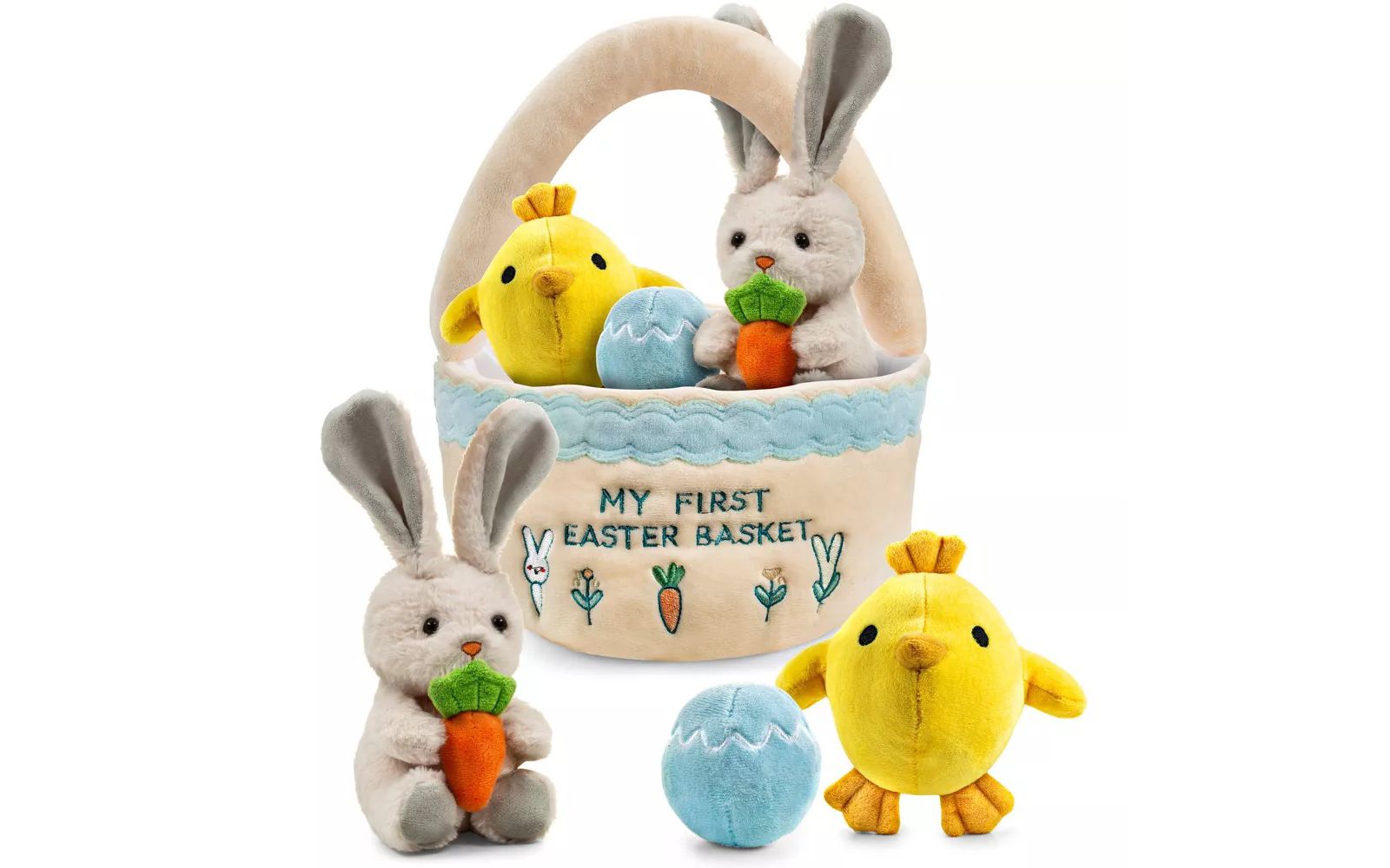 Плюшевый набор Sperric Easter для малышей с корзинкой, зайцем, яйцом и пищащей курицей