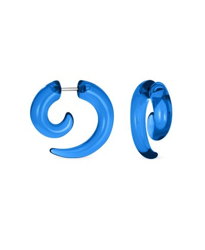 Серьги-растяжки Bling Jewelry Round Swirl Spiral Fake Faux из акрила и стали