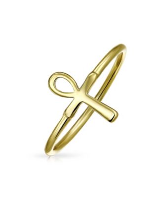 Bling Jewelry кольцо Minimalist Ring with Egyptian Ankh Cross