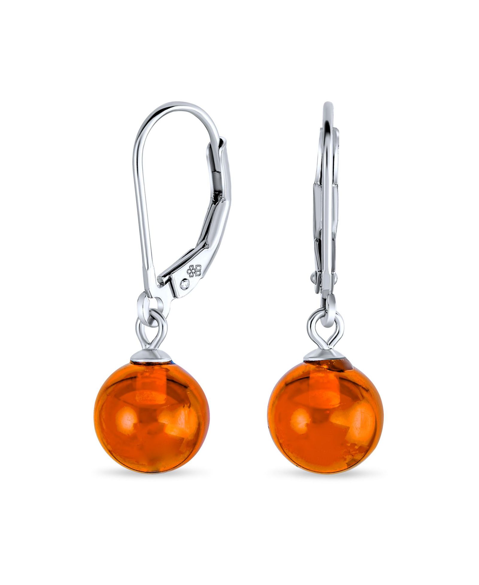 Bling Jewelry серьги-подвески из стерлингового серебра с натуральным желтым янтарем 8MM