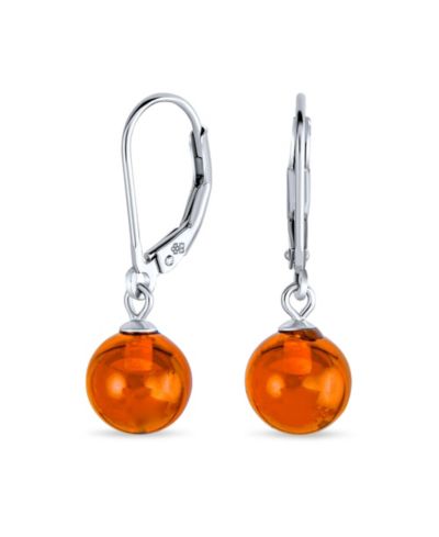 Bling Jewelry серьги-подвески из стерлингового серебра с натуральным желтым янтарем 8MM