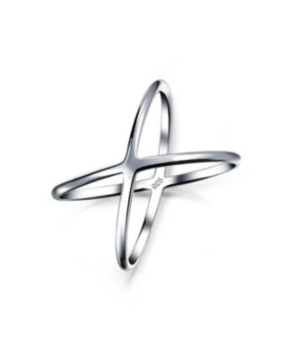 Кольцо Bling Jewelry Delicate Thin Open Geometric Atomic X Criss Cross.925 Silver Sterling