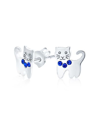 Серьги-гвоздики Bling Jewelry Crystal Cat