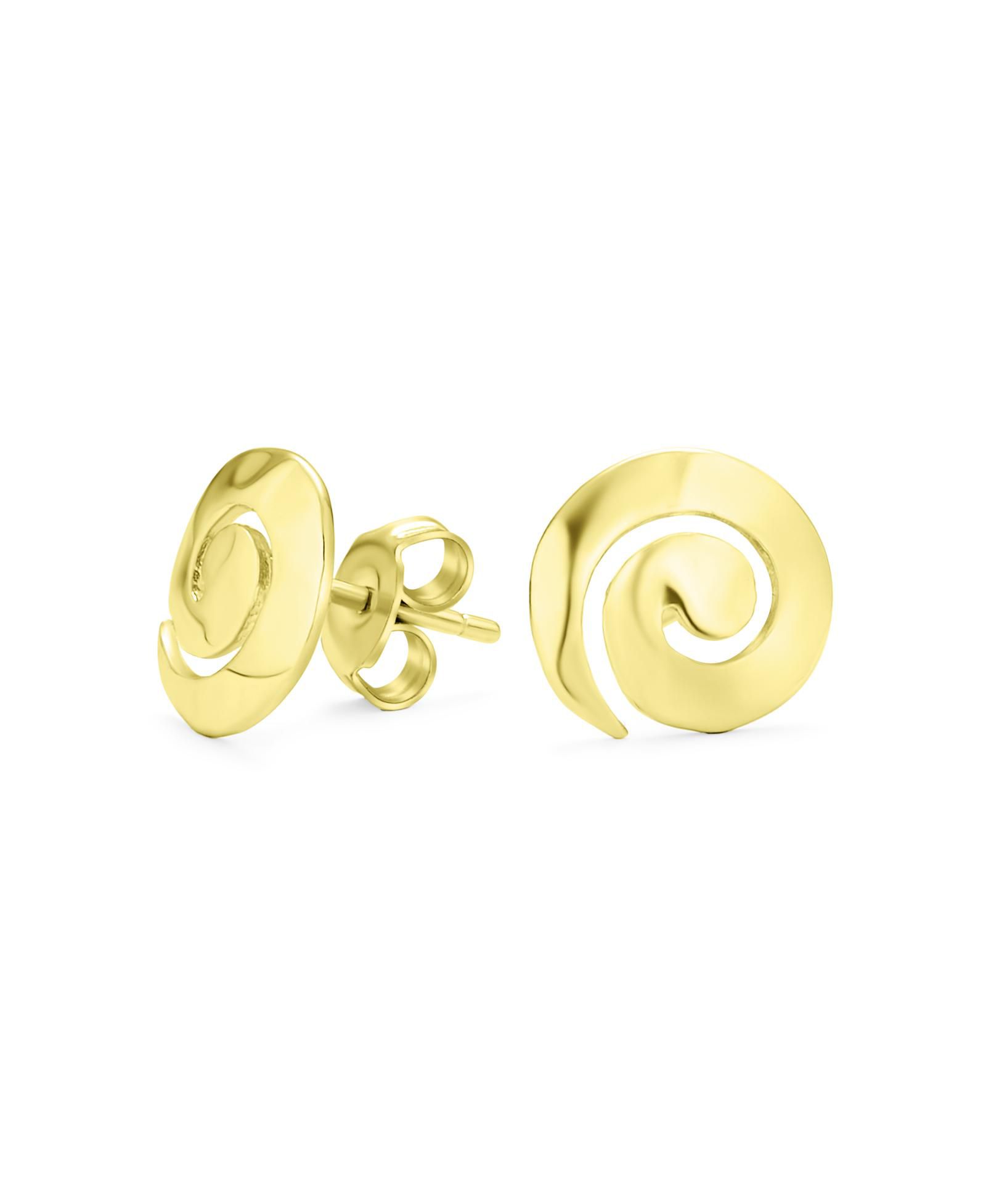 Bling Jewelry Geometric Boho Round Swirl Stud Earrings Silver Plated .925 Sterling Silver