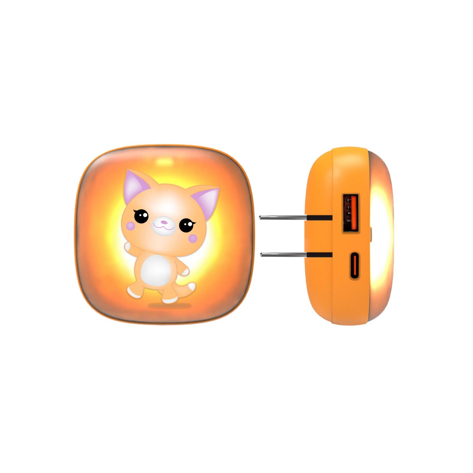 Jam & Jelly Dual-Port Multicolor Nightlight Touch Sensor Control Wall Charger for USB Devices