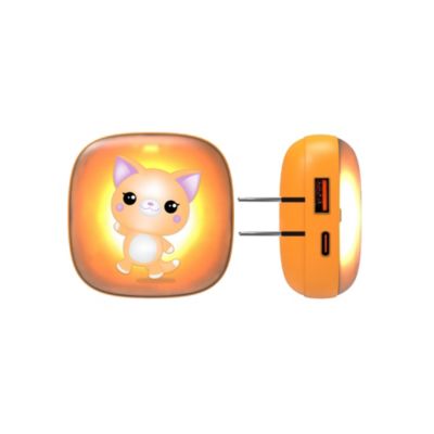 Сетевое зарядное устройство USB Dual Port с разноцветным ночником Jam & Jelly