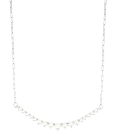 ADORNIA Adjustable Cultivated Pearl Curved Bar Necklace