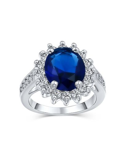 Bling Jewelry классическое кольцо обещания с короной из CZ и камнями из кубического циркония 5CTW, серебристое напыление
