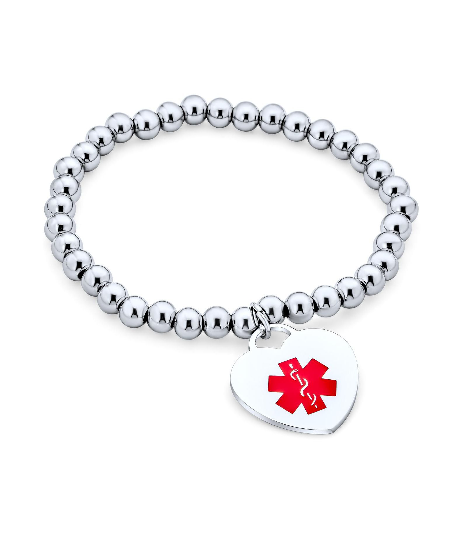 Браслет Bling Jewelry Blank Medical ID с подвеской в форме сердца