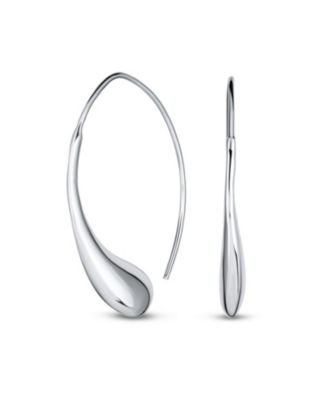 Серьги-дроссели из стерлингового серебра с полированным дизайном от Bling Jewelry
